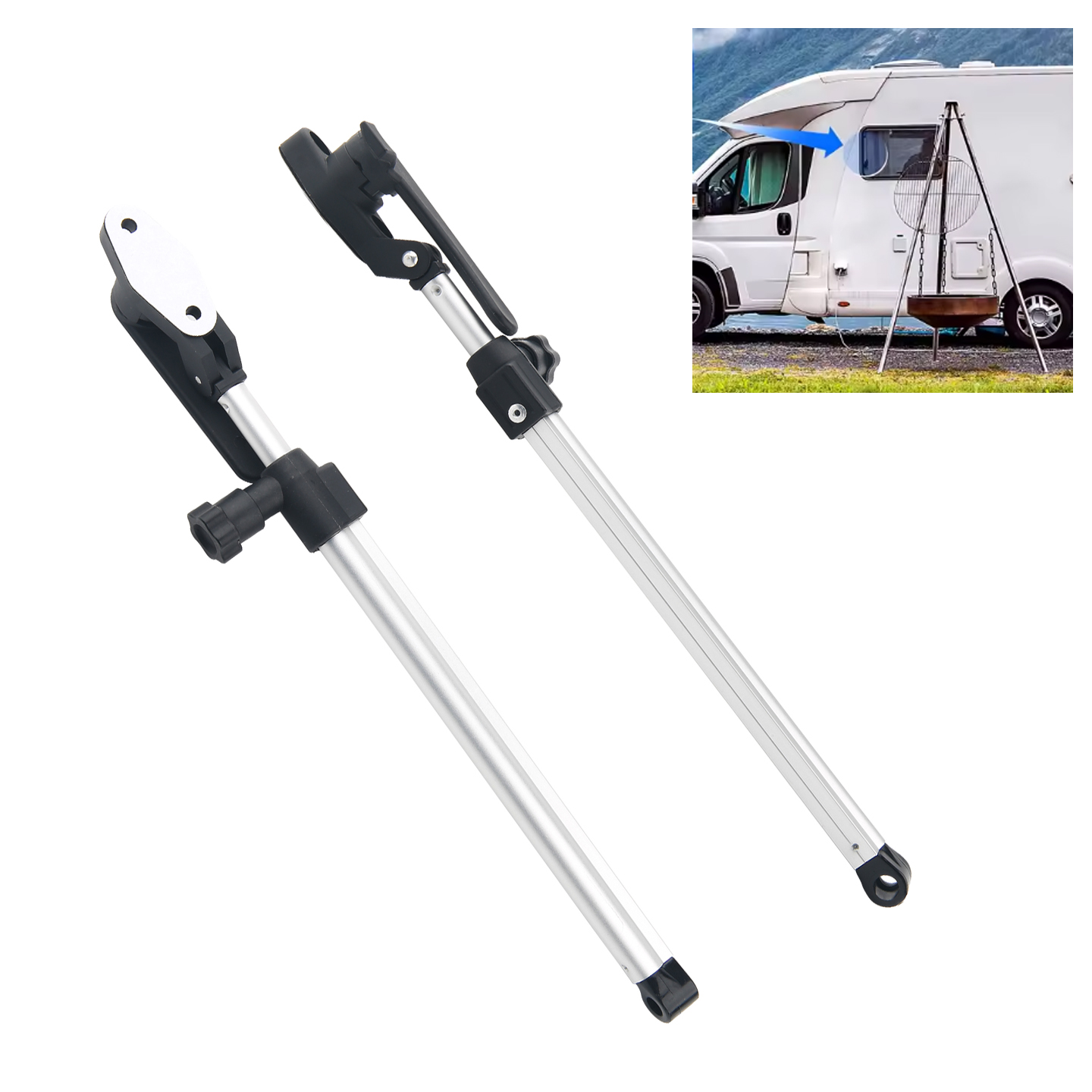 Window Lock Bar - 2 Stück RV-Fensterstützstangen, langlebig, automatisch, robust,