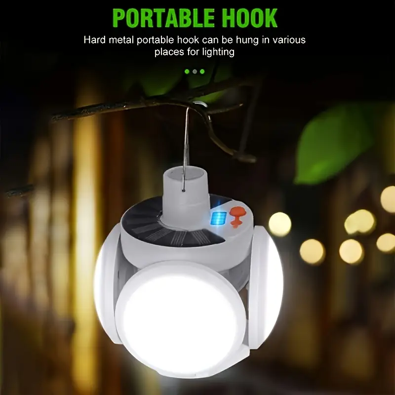 Power Outage Light - 1 Solar-Klappleuchte mit USB-Aufladung, tragbare LED-Beleuchtung