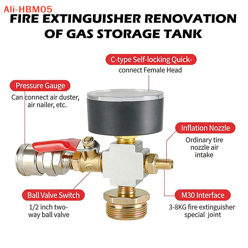 Fire Extinguisher Small - (HB05) Kleiner Lufttank-Druckadapter, Feuerlöscher-Umwandlungsluftpumpe, Tragbares mobiles