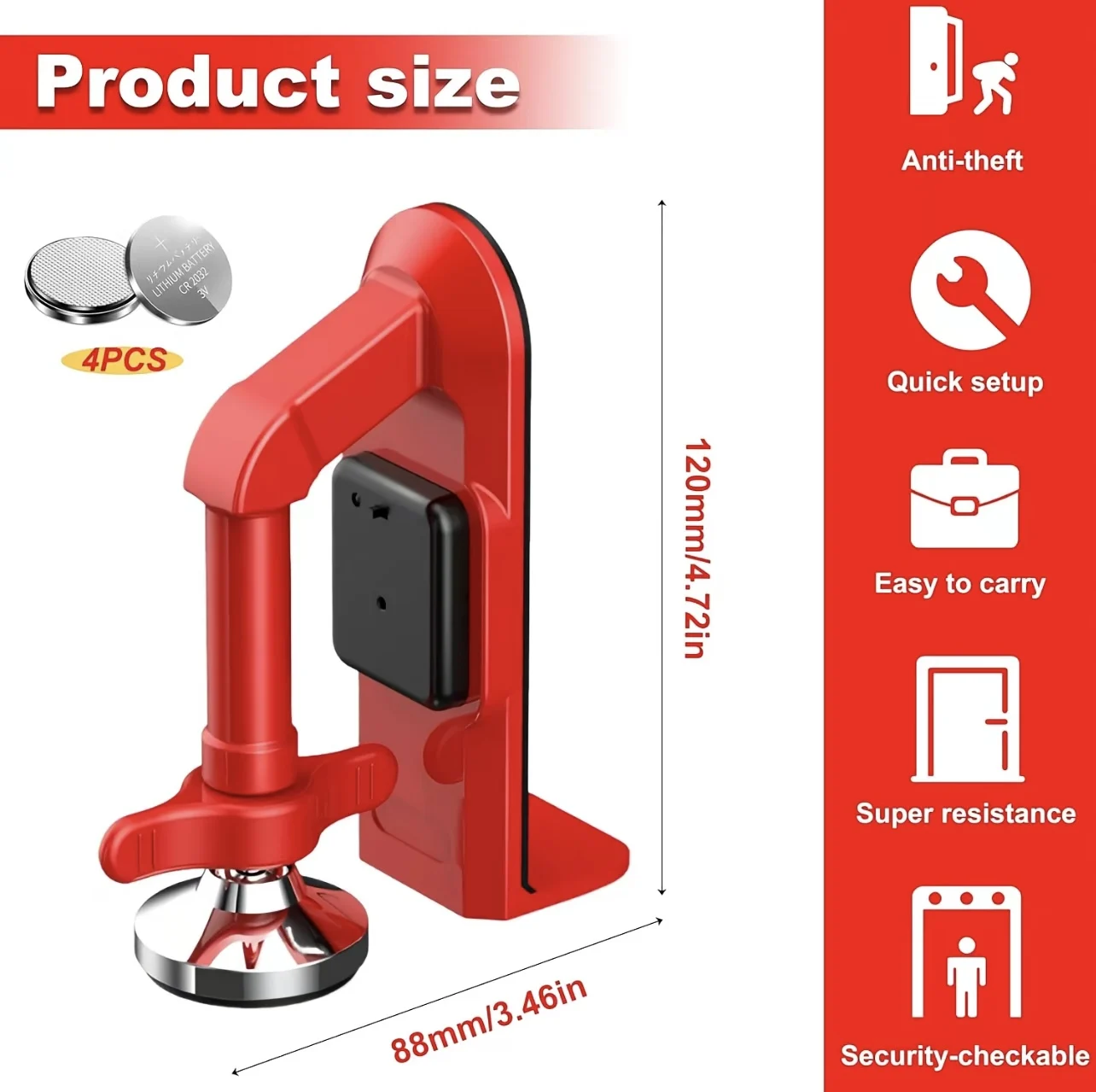 1 Stück Tragbarer Alarm-Türsto – Door Stop Alarm Bewertung und Preis